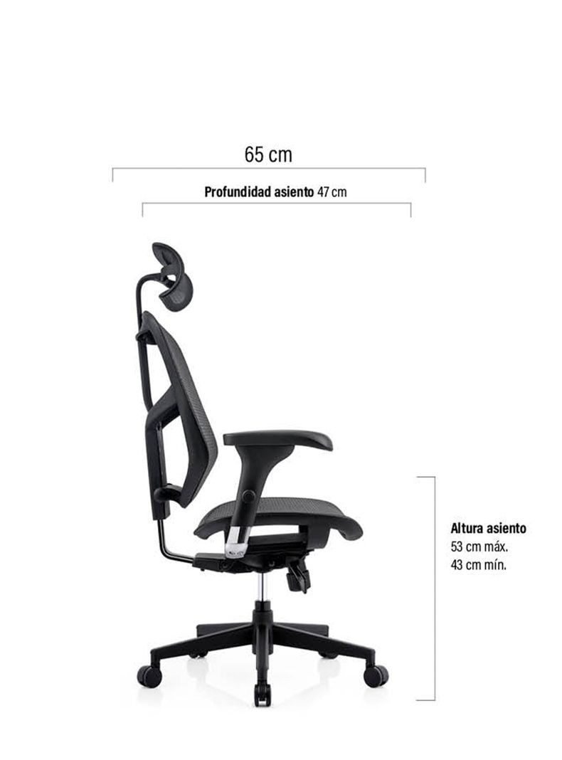 Silla Enjoy 2 c/cabecero Negro-4