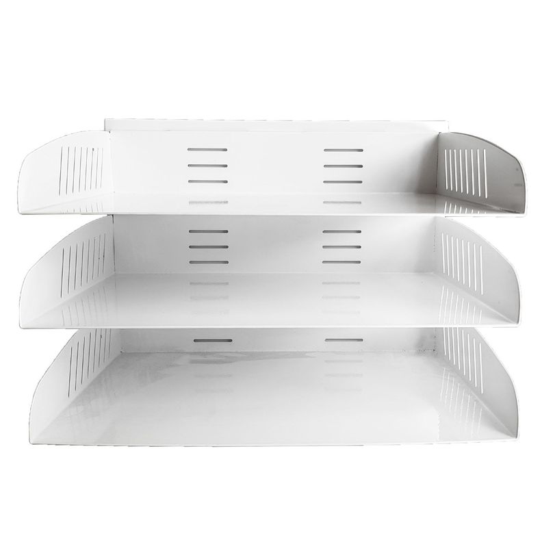 Bandeja Triple Porta Documentos Colgante Blanco-0