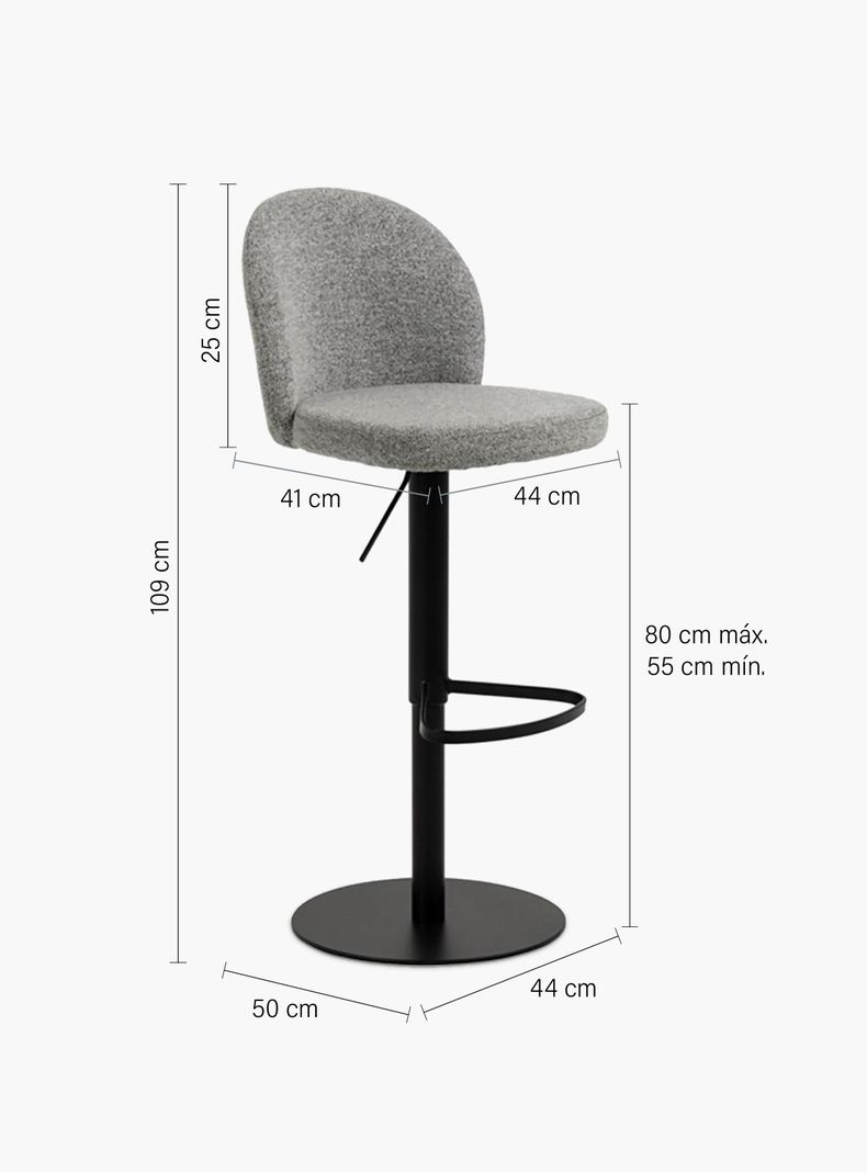Taburete Tapiz Pascale Gris-7