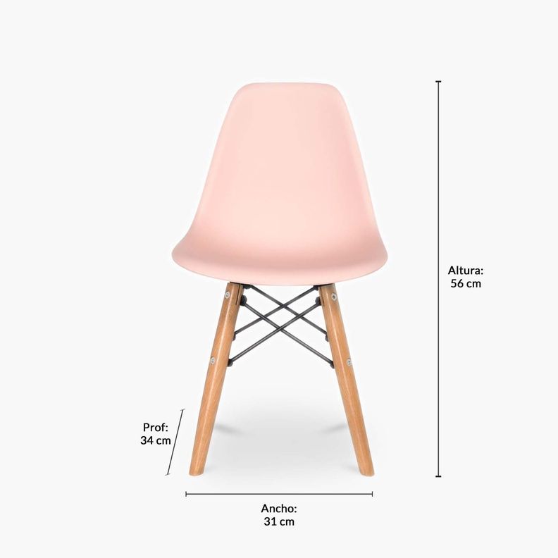 Silla Kids Eames DSW Rosado (Réplica)-1