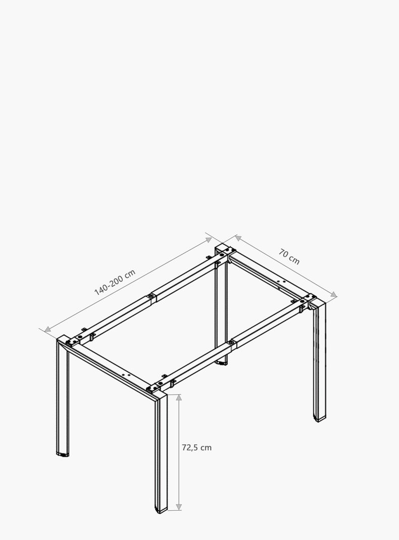Base de Escritorio Neo Extensible 140 - 200 x 70 Blanco-4