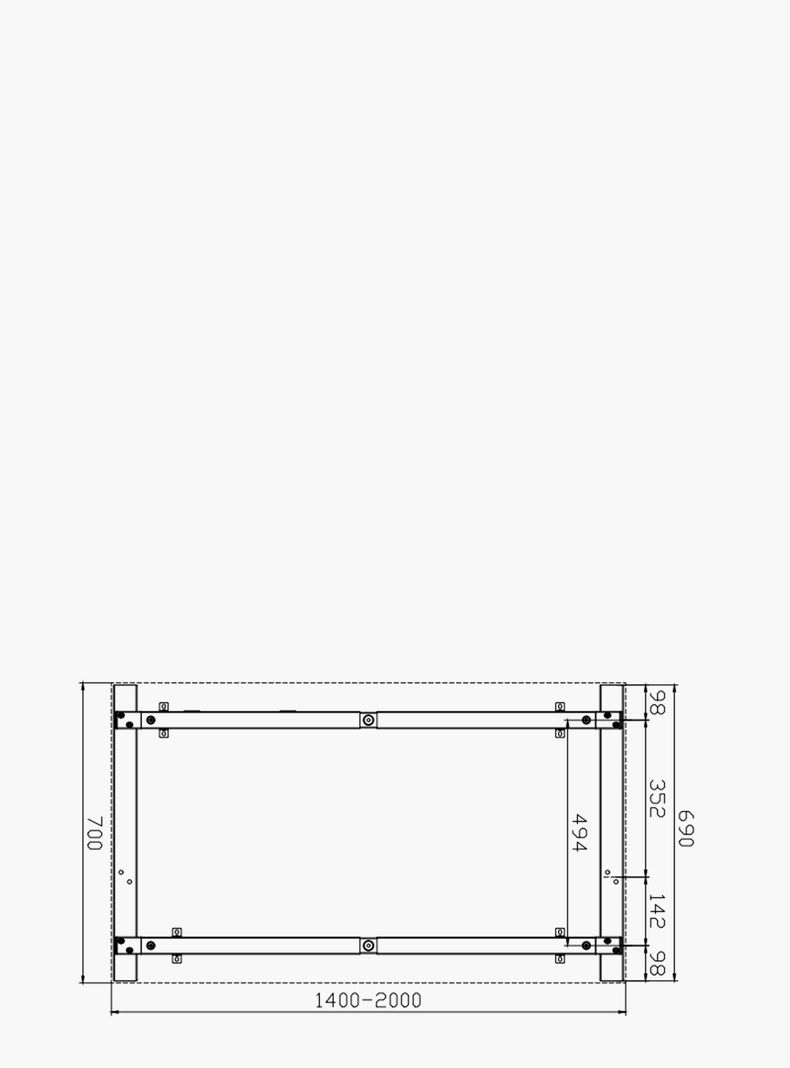 Base de Escritorio Neo Extensible 140 - 200 x 70 Blanco-5