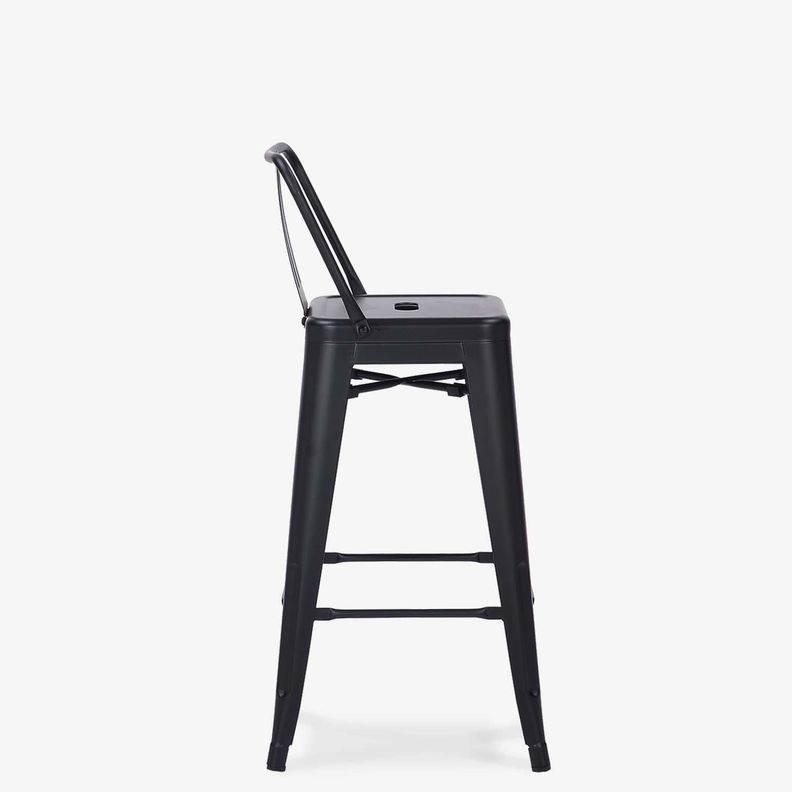 Taburete Medio 67 Tolix c/resp Negro-2
