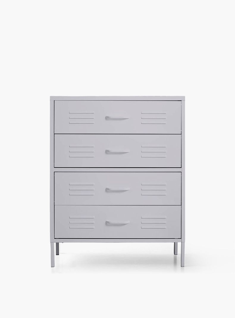 Comoda Austin Metal Plateado Metalico