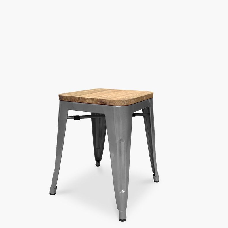 Piso Tolix Asiento Madera Metal-3