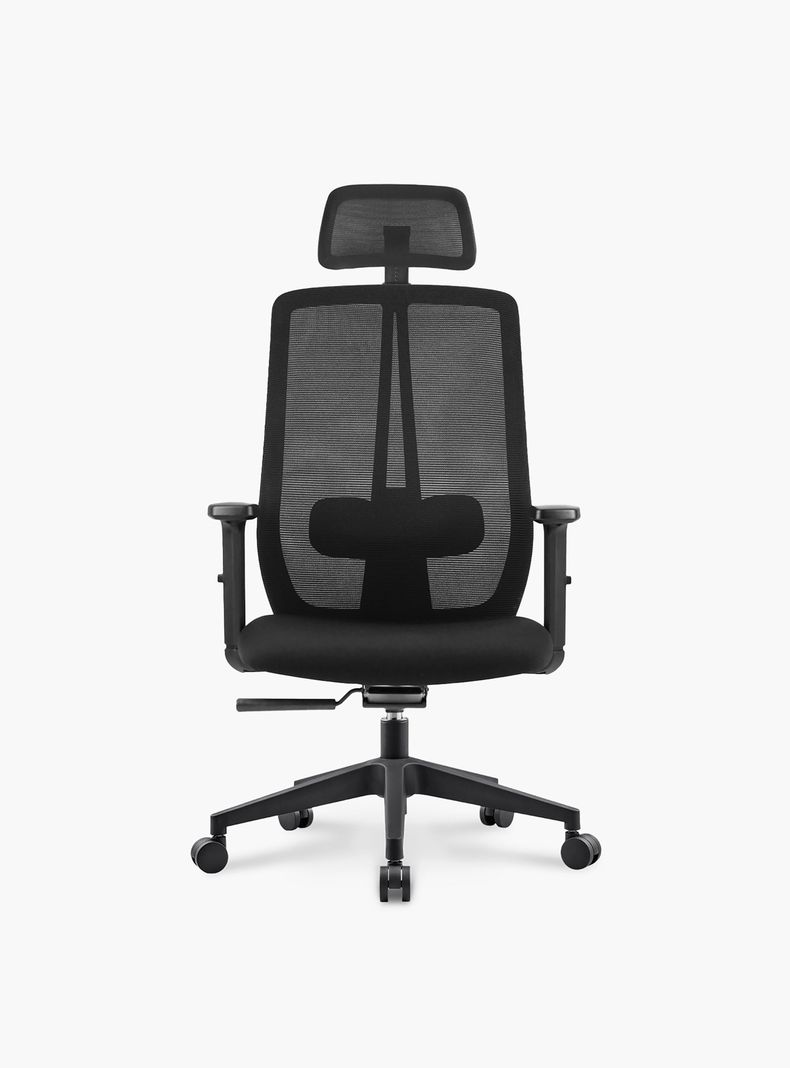 Silla Oficina One con cabecero Negro