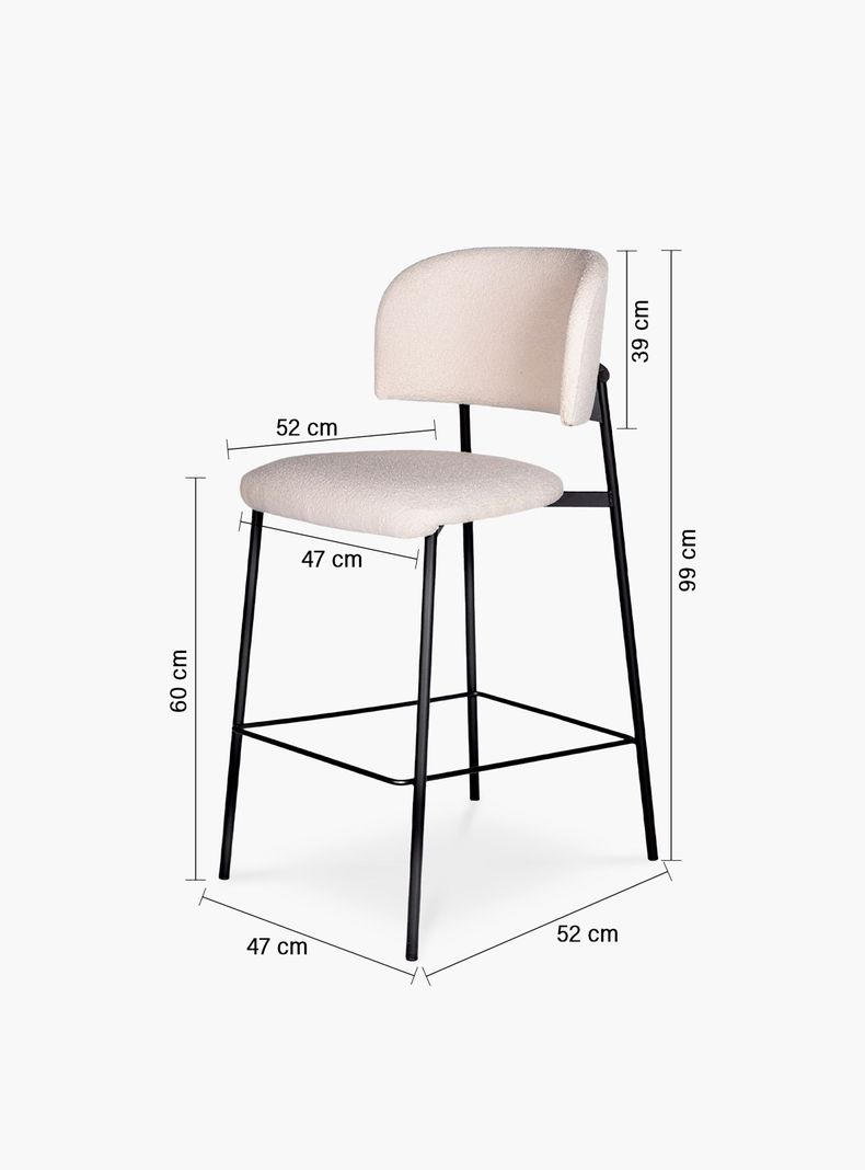 Taburete Tapiz Regina Crema-2