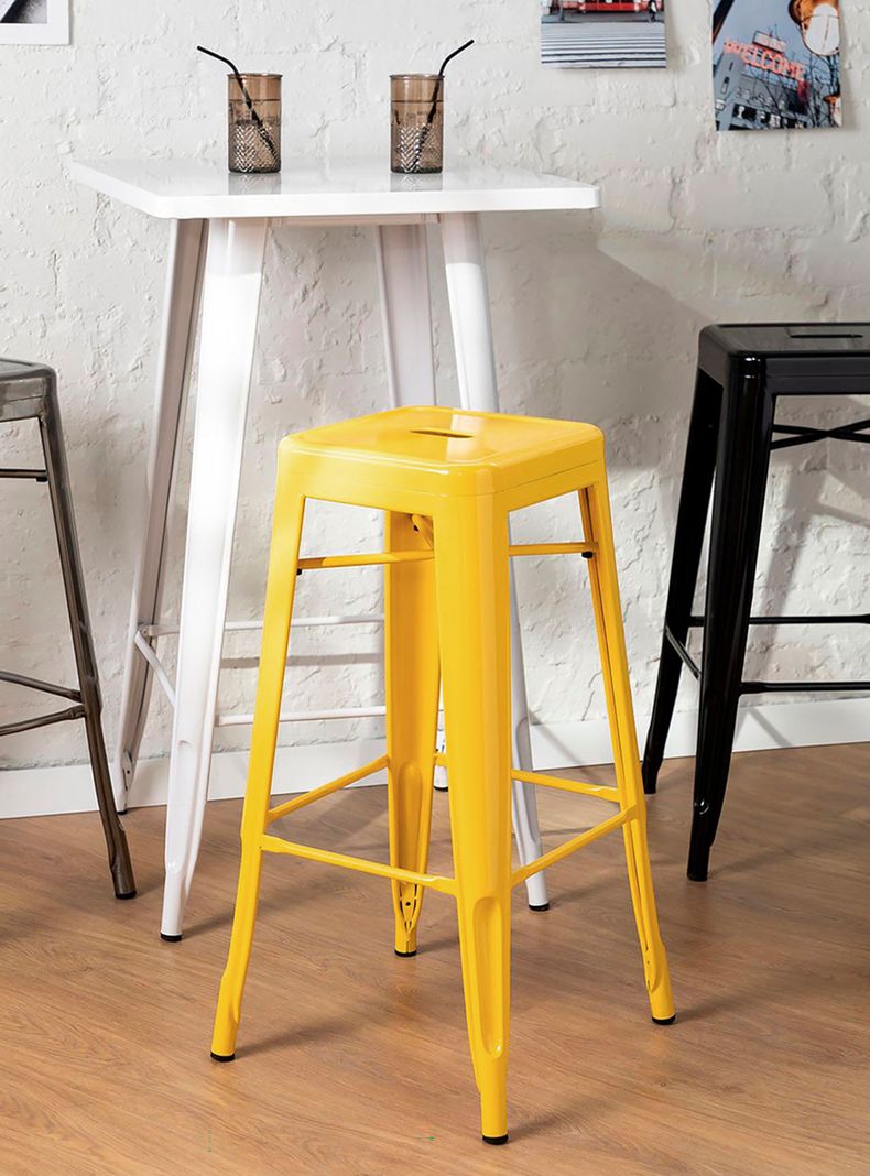 Pack 4 Taburetes Tolix 77 Asiento Metal Amarillo-4