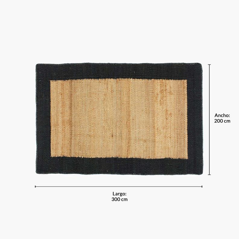 Alfombra Yute Nubia 200x300 Negro-6
