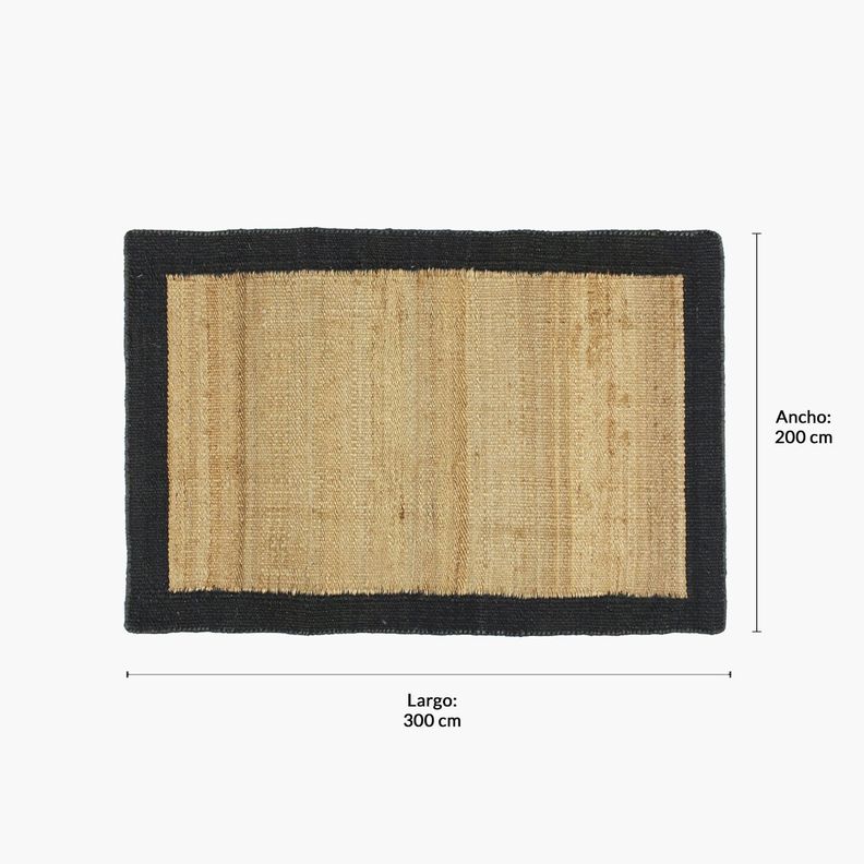 Alfombra Yute Nubia 200x300 Negro-7