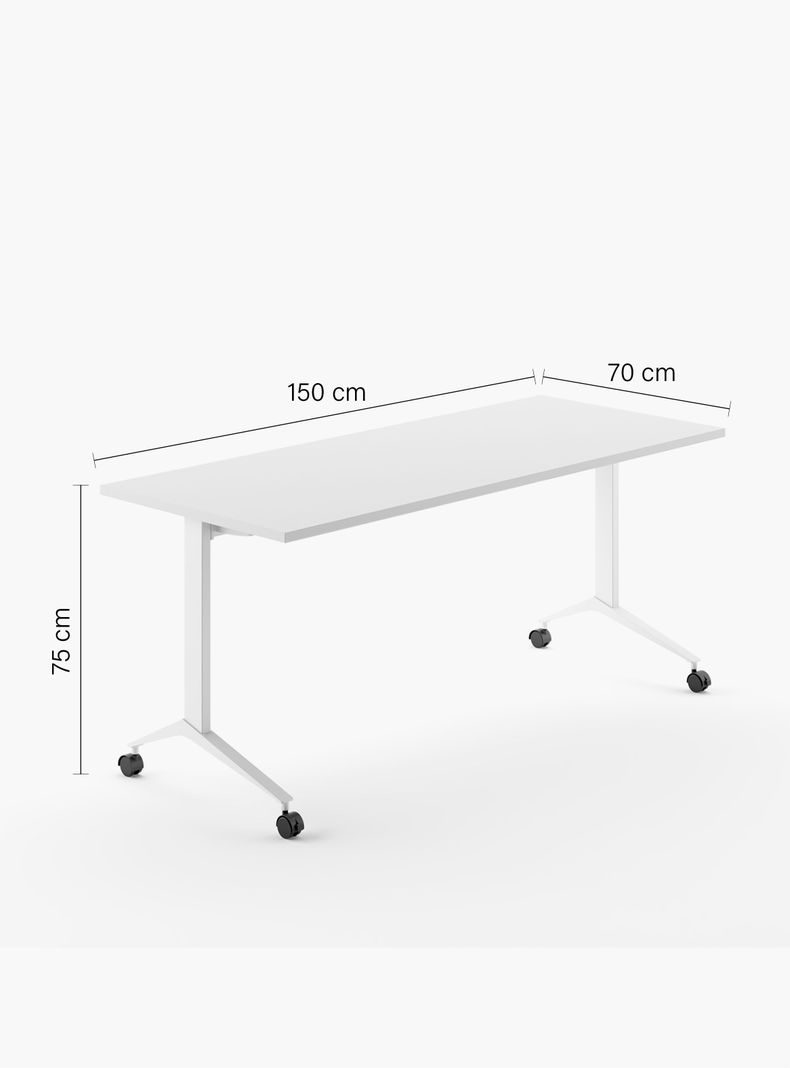 Escritorio Space Plegable 150x70 Blanco/Blanco-6
