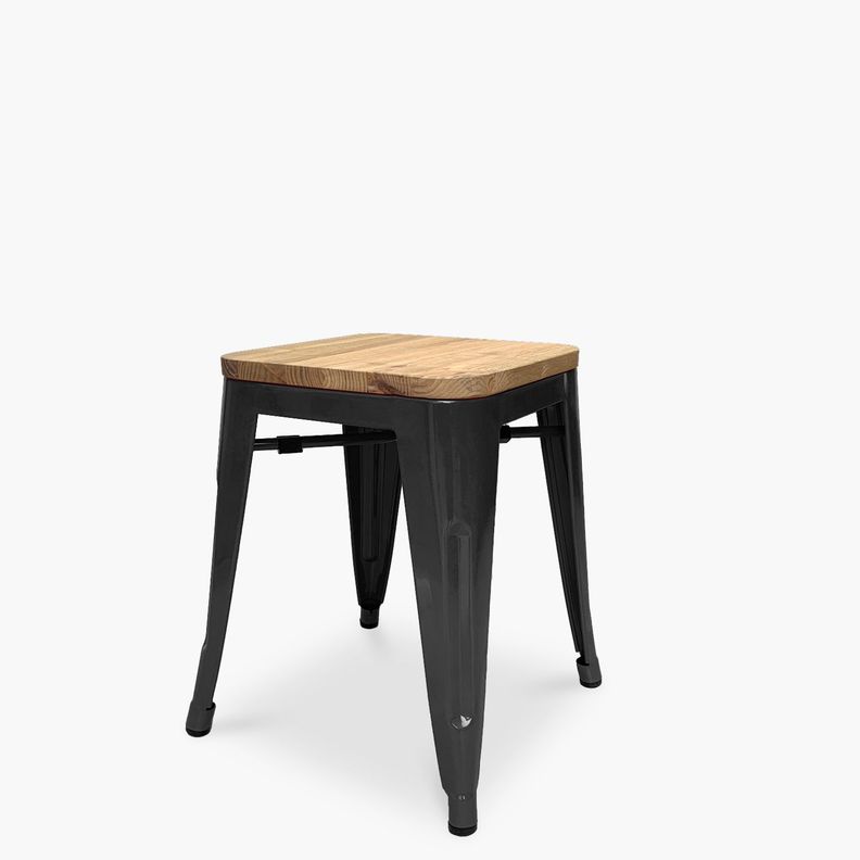 Pack 4 Pisos Tolix Asiento Madera Negro-2
