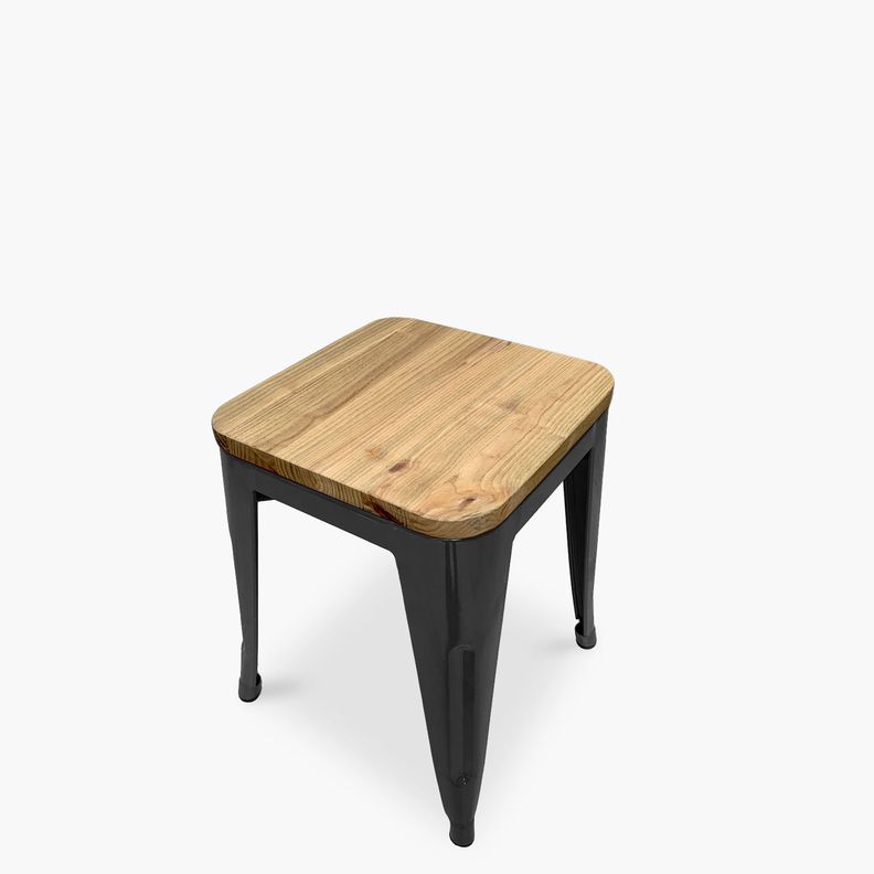 Pack 4 Pisos Tolix Asiento Madera Negro-3