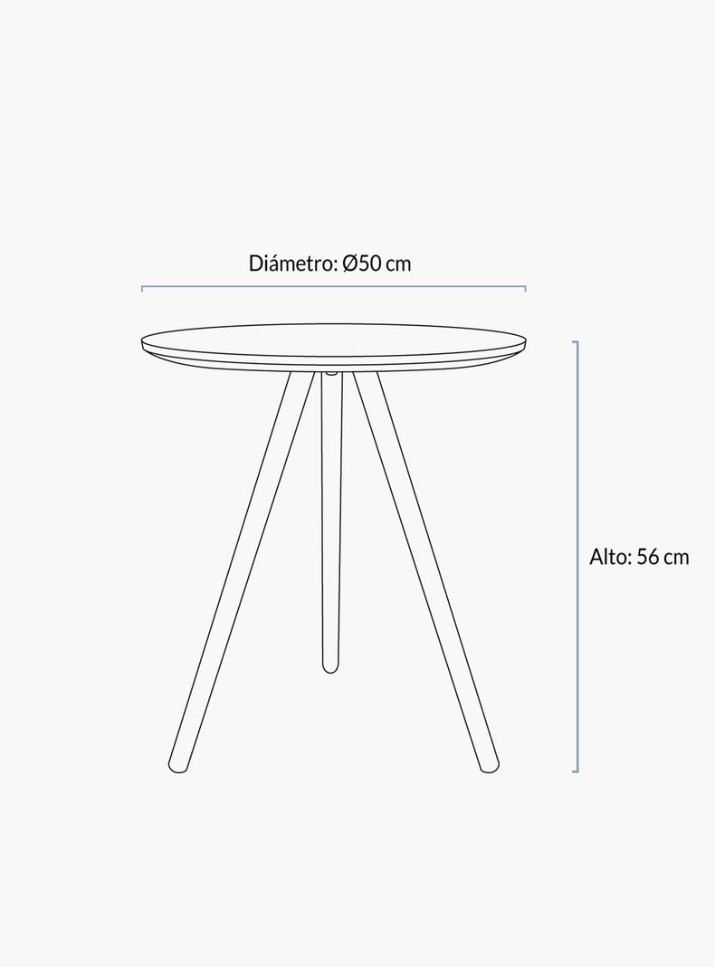 Mesa Lateral Madera de Haya 50 cm.-2