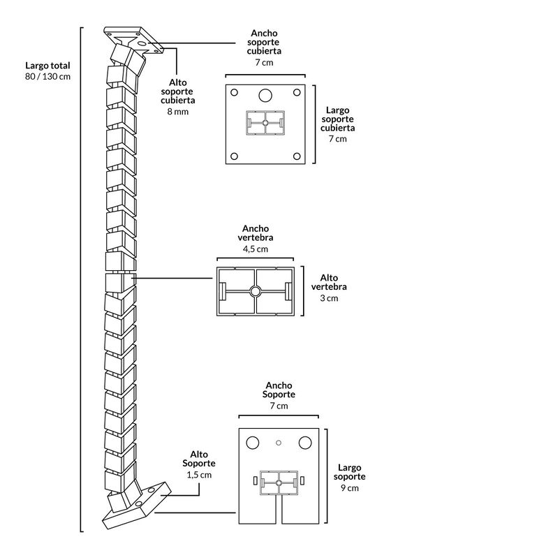 Pasacables Vertebra 80 Blanco-1