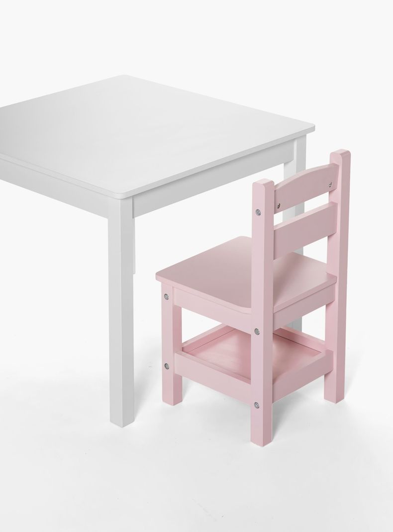 Pack Kids 1 Mesa 2 sillas Olivia Blanco/Rosado-2