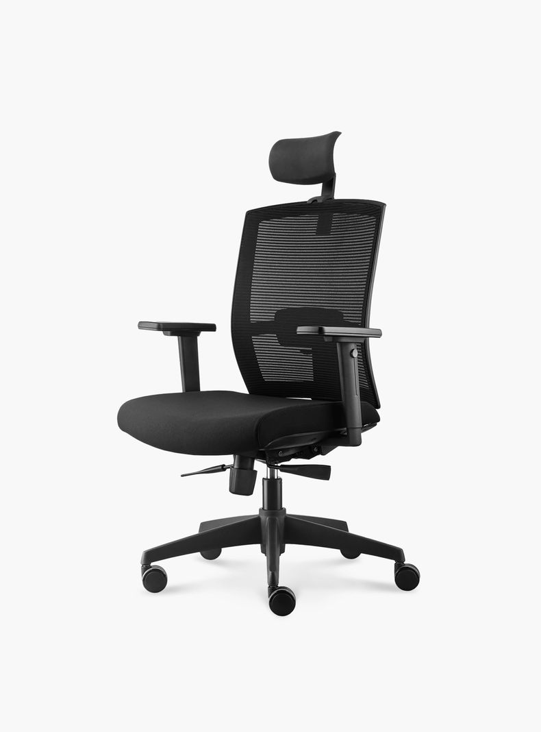 Silla Oficina Taylor Syncro Negro con cabecero-1
