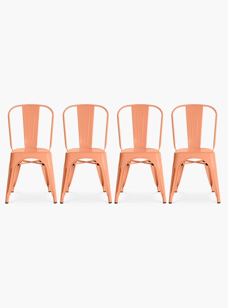 Pack 4 Sillas Tolix Asiento Metal Coral-0
