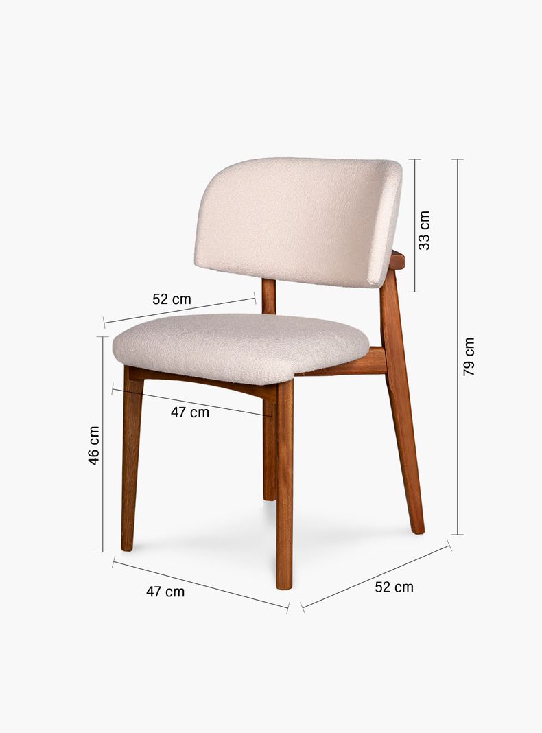 Silla Tapizada Allegra Crema-2
