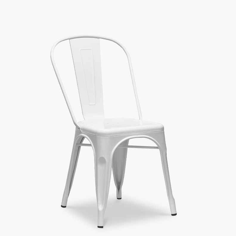 Pack 4 Sillas Tolix Asiento Metal Blanco-2