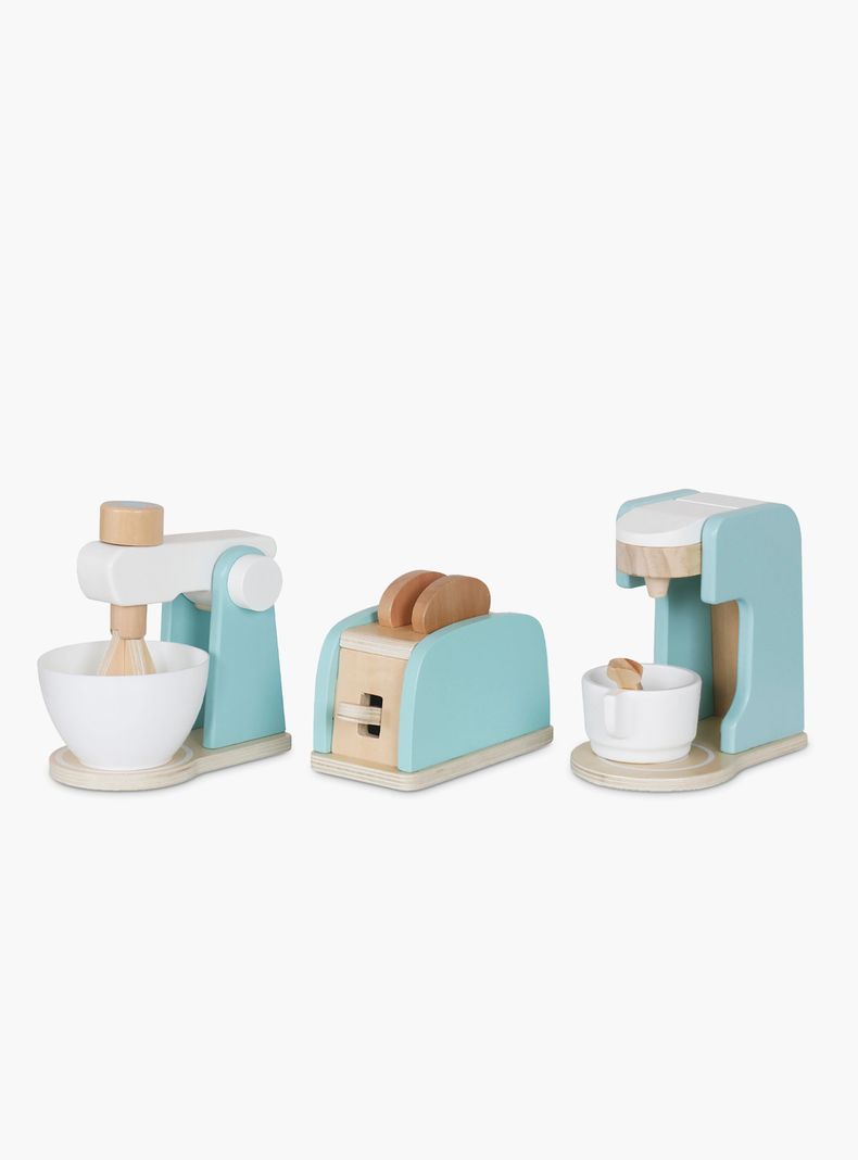 Set de Electrodomesticos Infantiles de Madera Sabrina Turquesa Verde