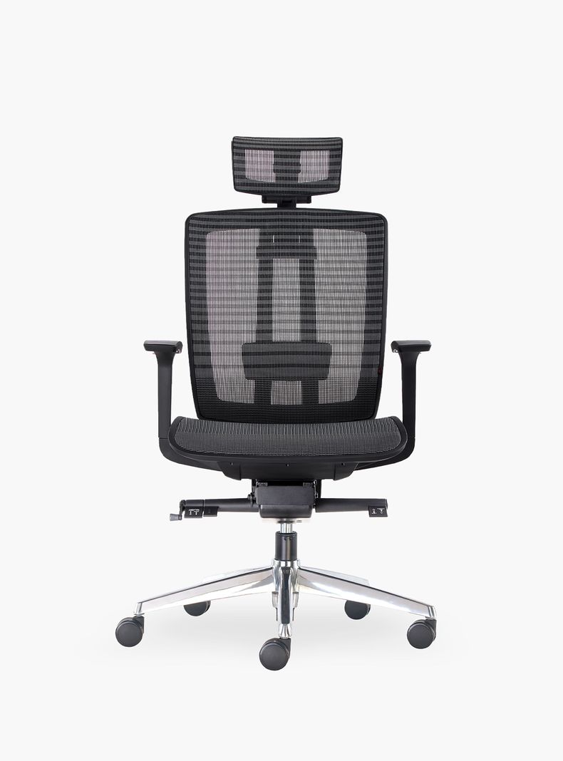 Silla Oficina Air con cabecero Gris Oscuro-0