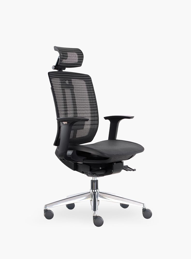 Silla Oficina Air con cabecero Gris Oscuro-1