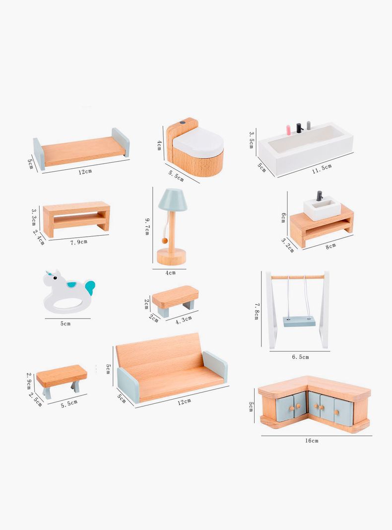 Casita de Muñecas Infantil de Madera Lucía Multicolor-1