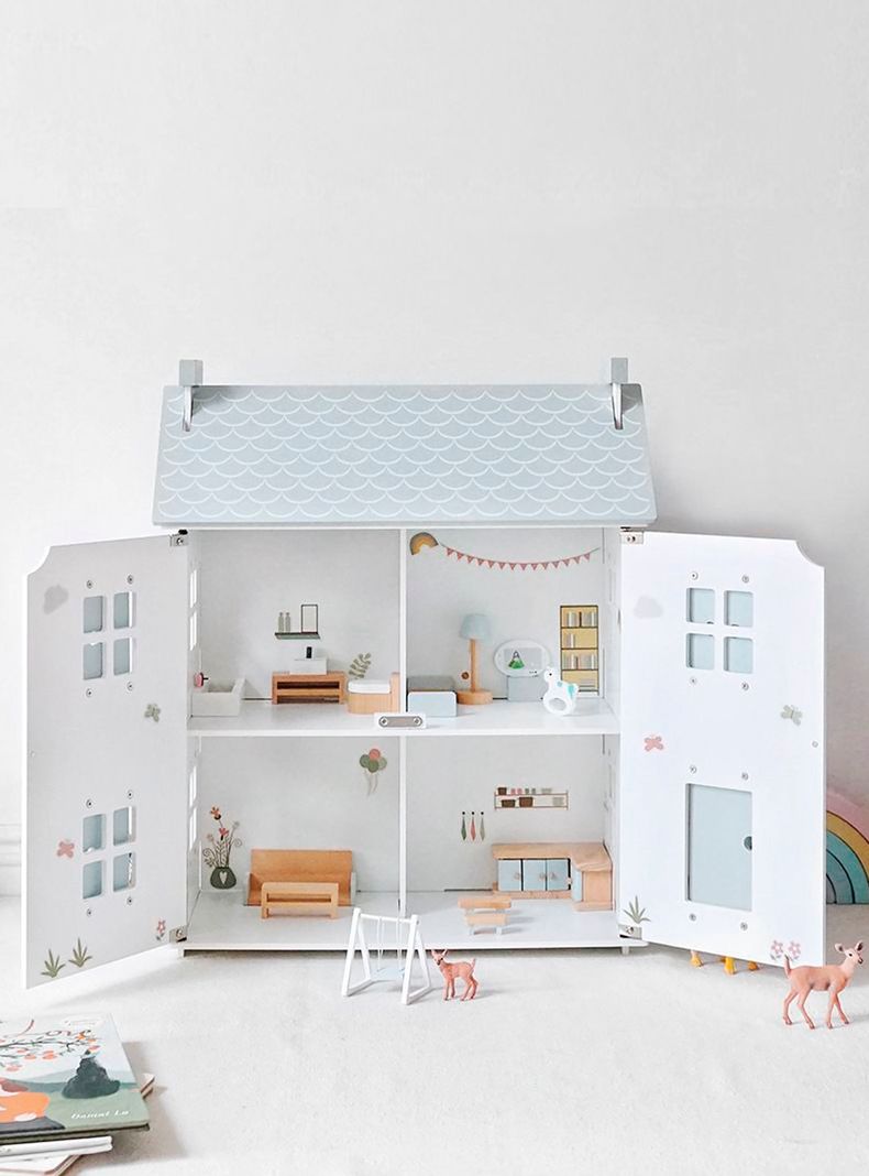 Casita de Muñecas Infantil de Madera Lucía Multicolor-2