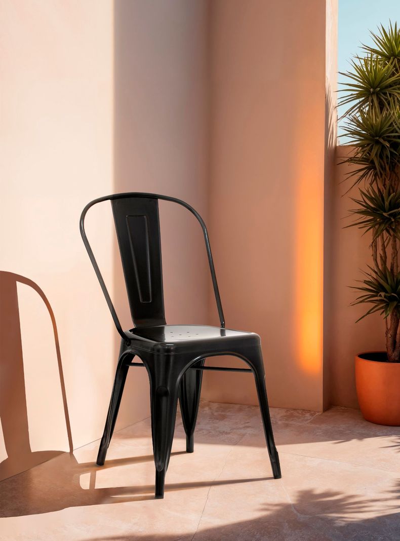 Silla Tolix Réplica Negro-2