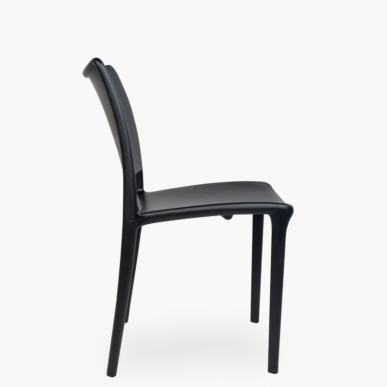 Silla plastico para exterior Todi Negro-2