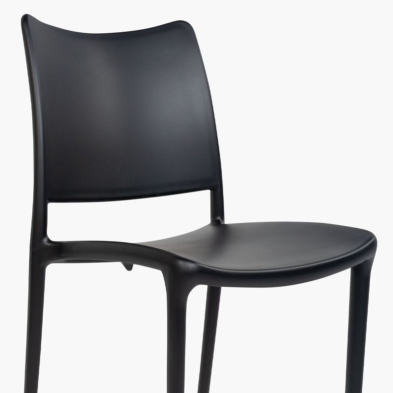 Silla plastico para exterior Todi Negro-3