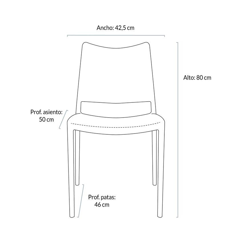 Silla plastico para exterior Todi Negro-4