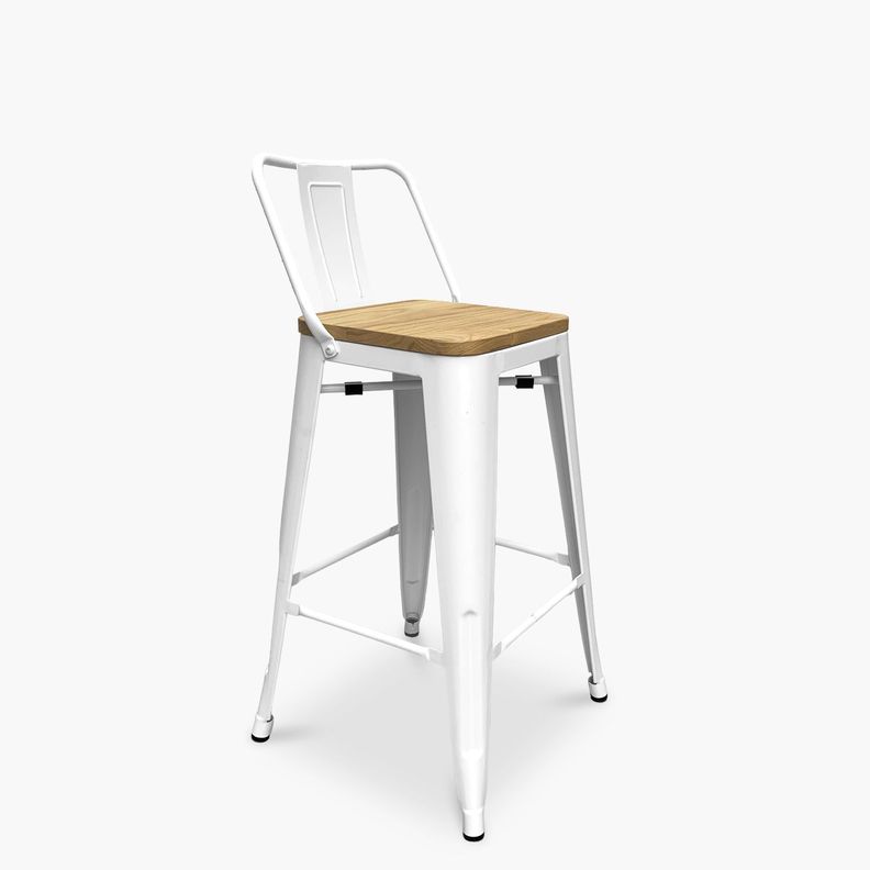 Pack 4 Tolix Taburetes c/resp 66 Madera Blanco-2