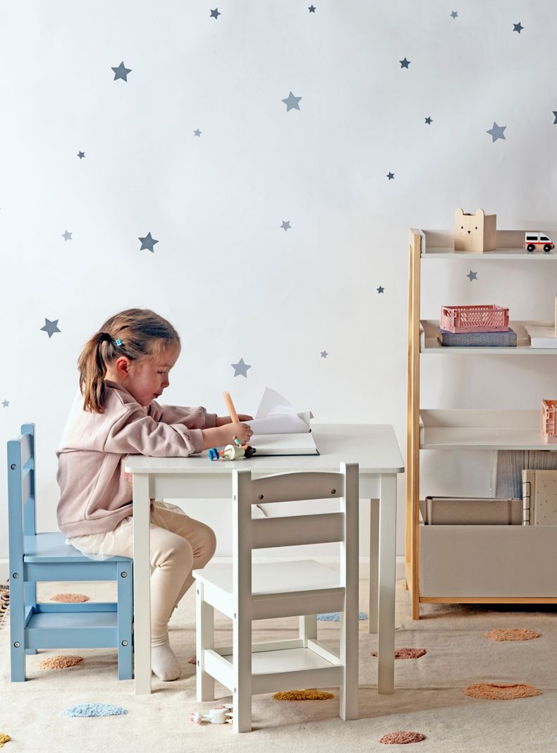 Pack Kids 1 Mesa 2 sillas Olivia Blanco/Celeste-1