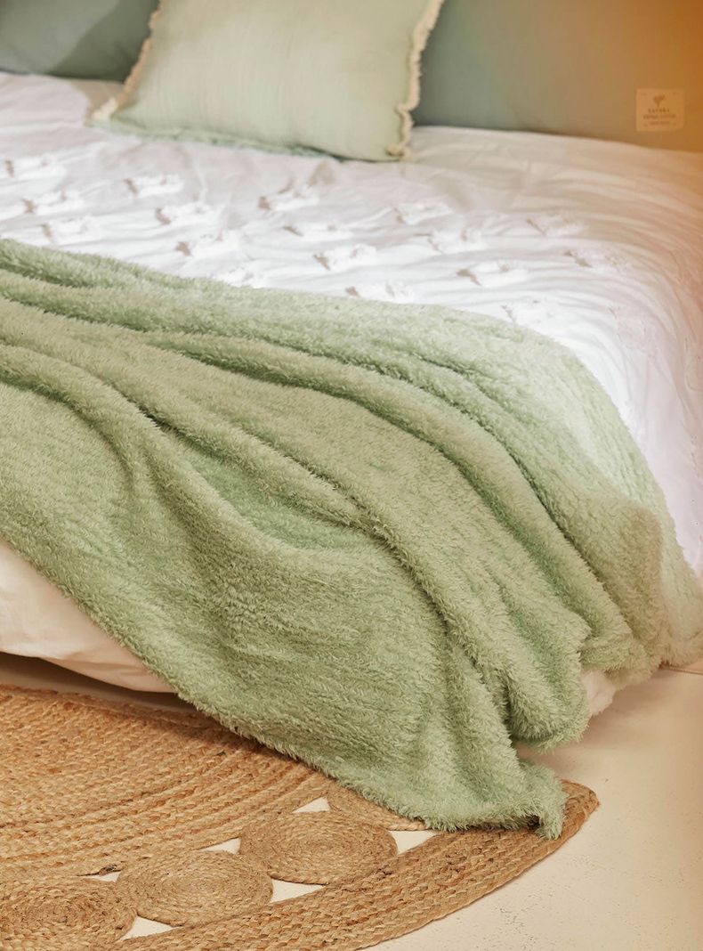 Manta Plaid Tedy Verde Claro-1