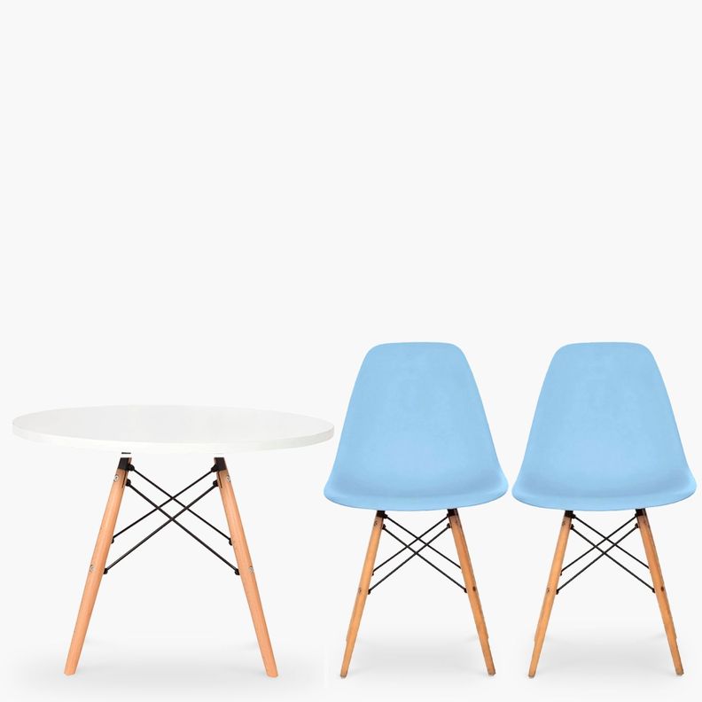 Pack Kids 1 Mesa 2 Sillas DSW Celeste-1