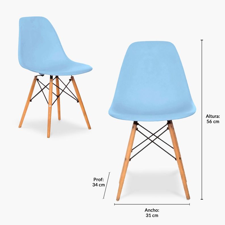 Pack Kids 1 Mesa 2 Sillas DSW Celeste-2