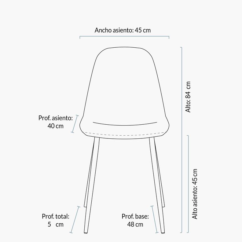 Silla diseño Wilma Gris-7
