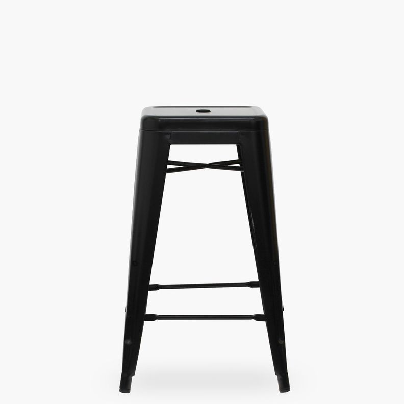 Pack 4 Tolix Taburetes 67 Metal Negro-3