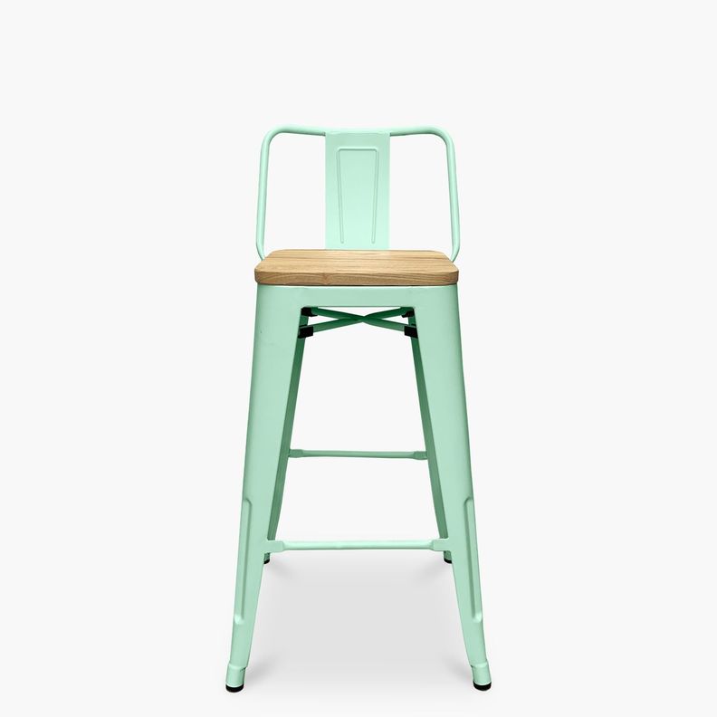 Taburete medio 66 Tolix madera c/ resp Menta-0