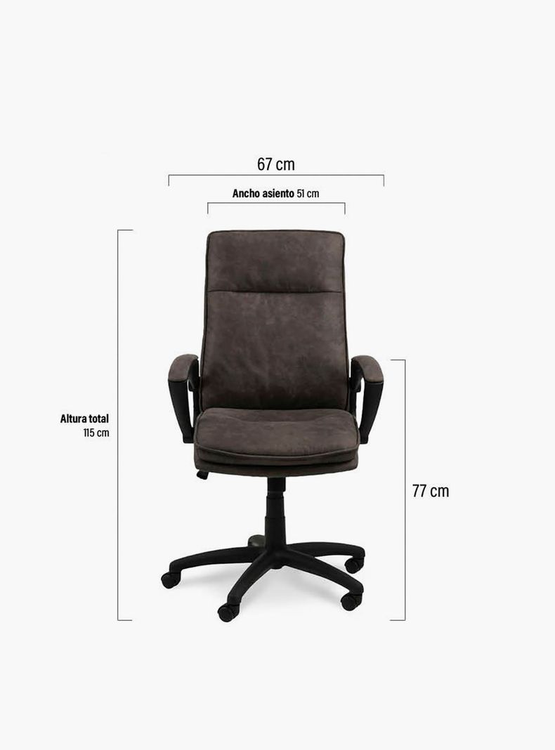 Silla Diseño Home Office York Gris Oscuro-7