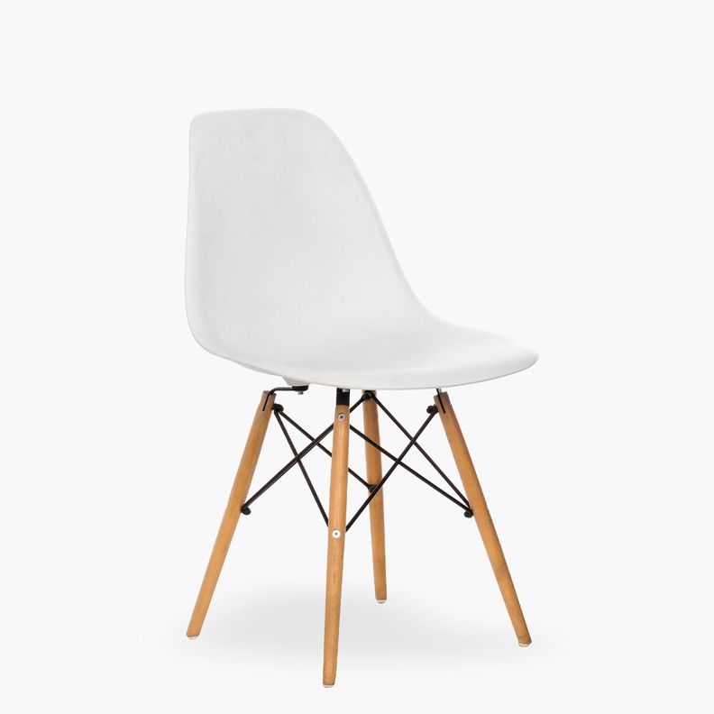 Pack 4 Sillas Comedor Eames DSW Blanco-3