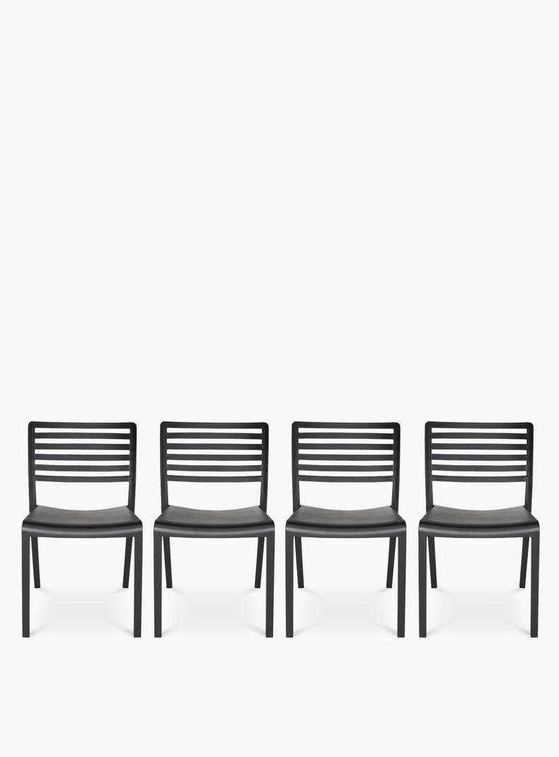 Pack 4 Sillas Plastico Terraza Barcelona Negro