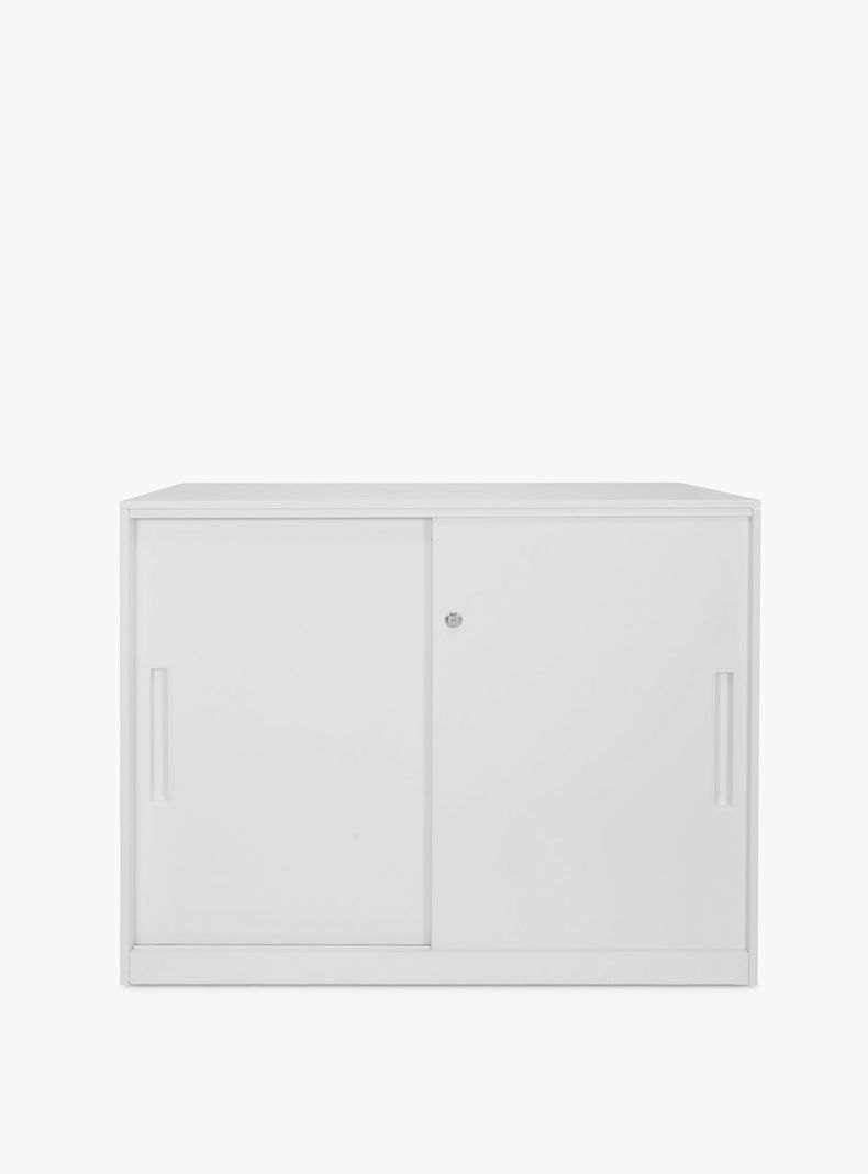 Gabinete Oficina Medio Metalico Con puertas Blanco Gris