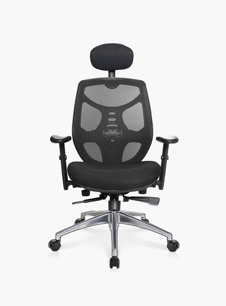 Silla Oficina Identity Base Aluminio con cabecero Negro