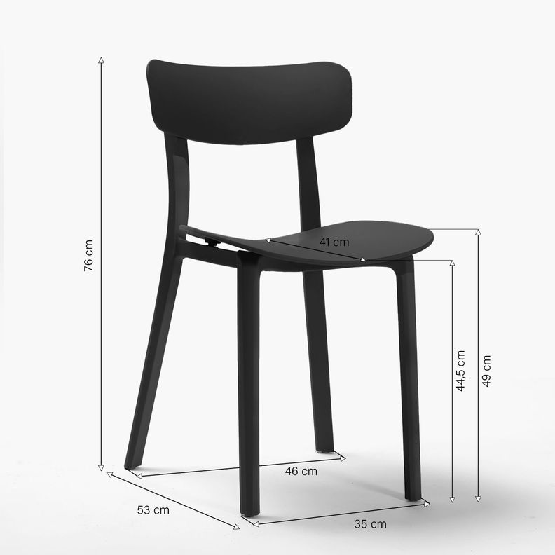Silla de Comedor Phil Negro-5