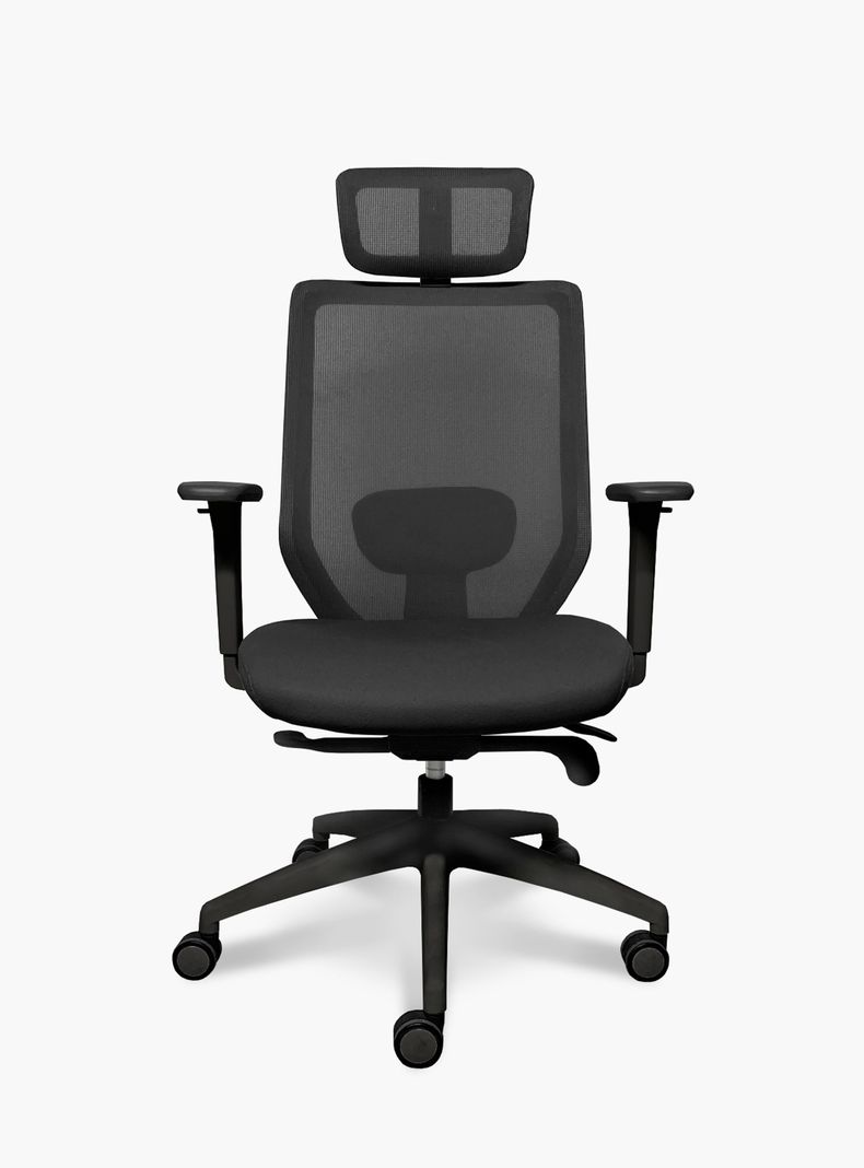 Silla Oficina Focus Negro con cabecero-0