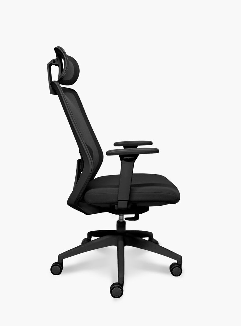 Silla Oficina Focus Negro con cabecero-2