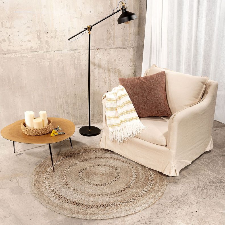 Alfombra Yute Oasis 150⌀ Crudo-5